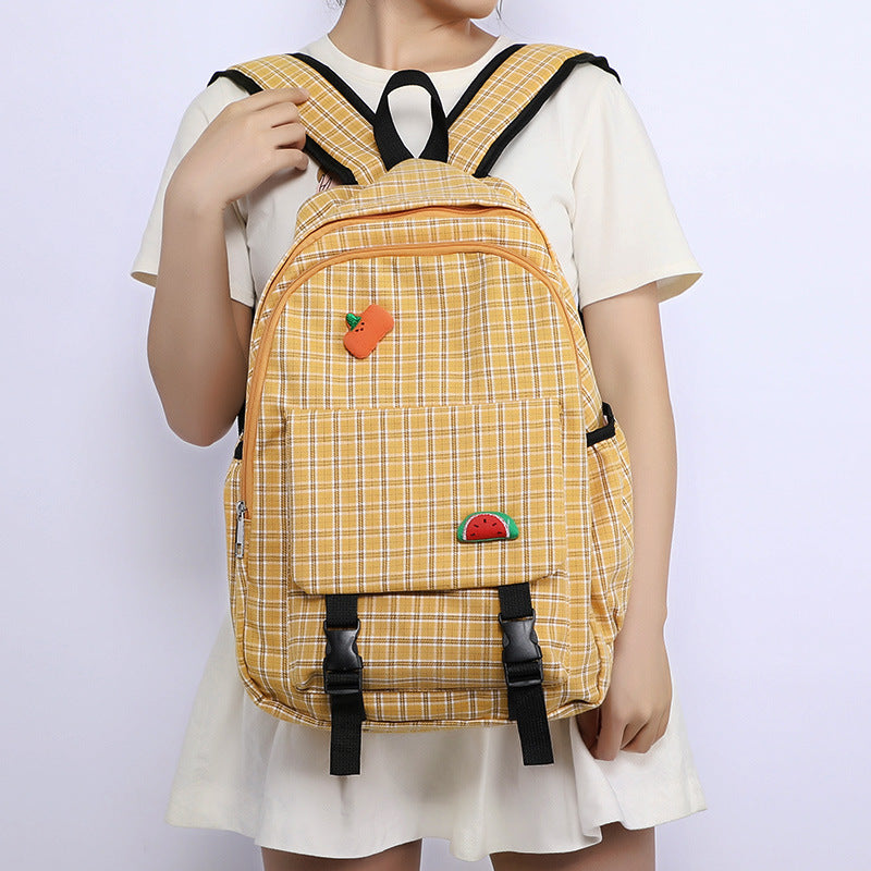 Korean Plaid Backpack