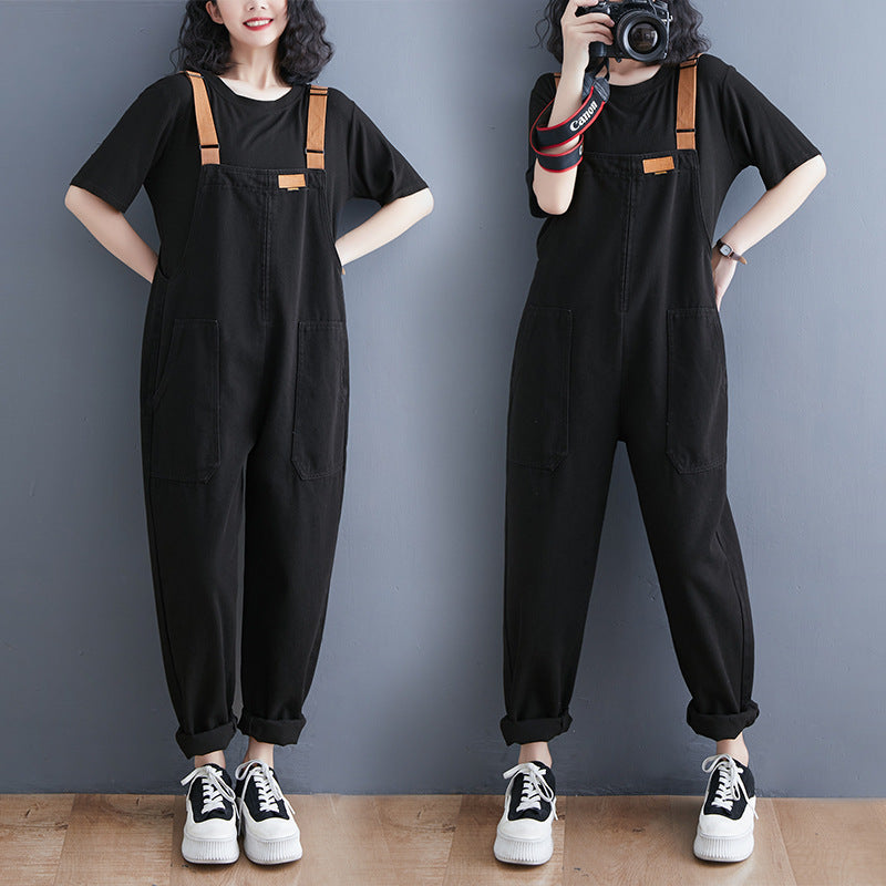 Korean Loose Denim Overalls