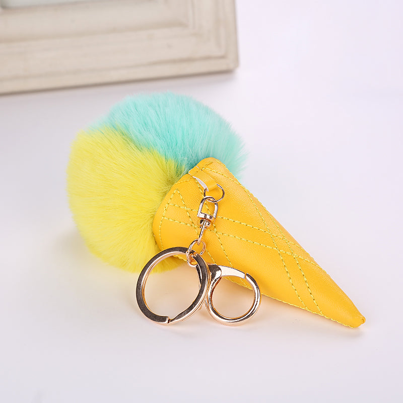 Korean Faux Fur Glazed Keychain