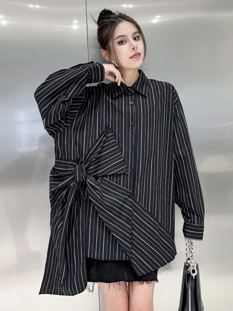 Korean Striped Black Shirt