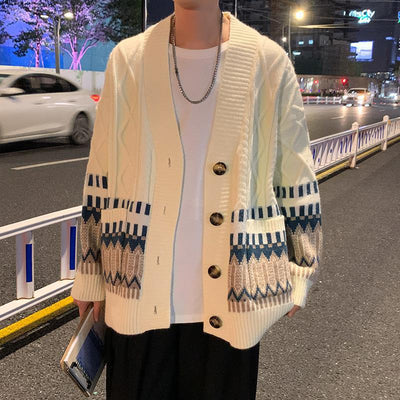 Korean Cardigan Men Autumn Winter