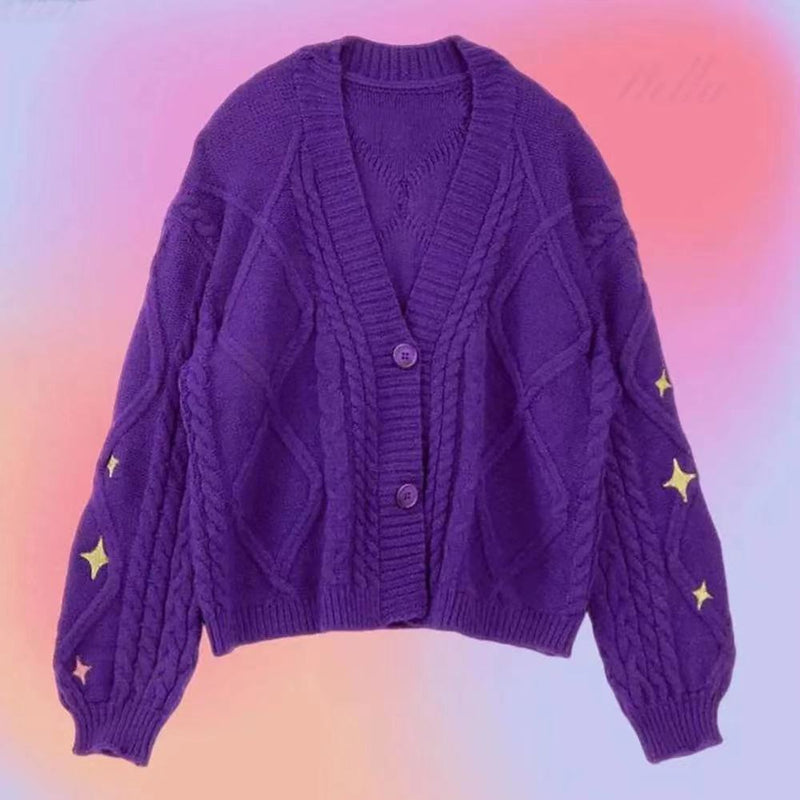 Cardigan Brodé Coréen