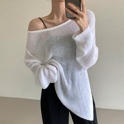 Koreanischer Off-Shoulder-Pullover