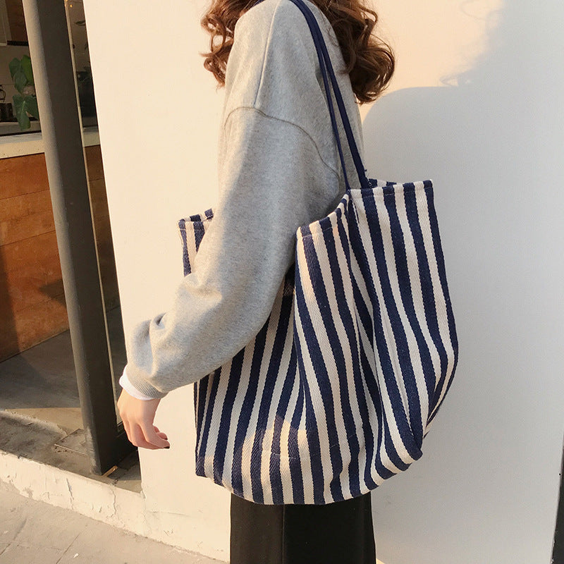 Korean Striped Shoulder Bag