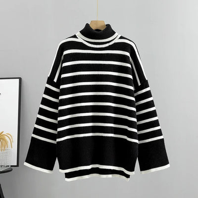 Korean Striped Oversized Sweater