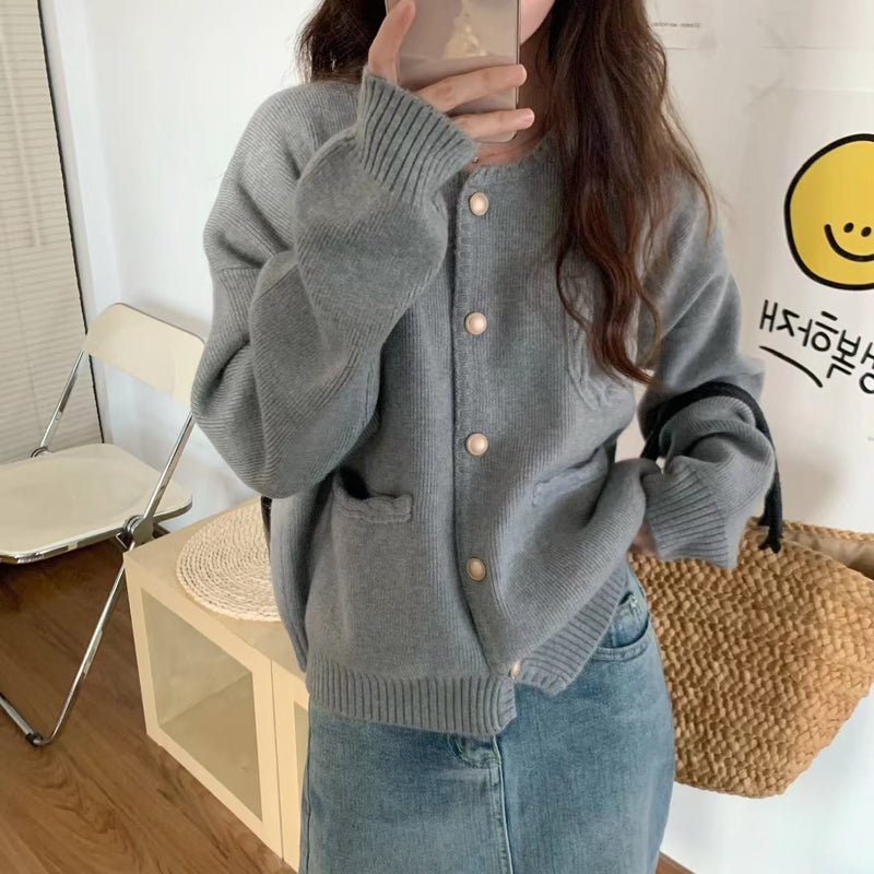 Cardigan Tricoté Coréen Femme