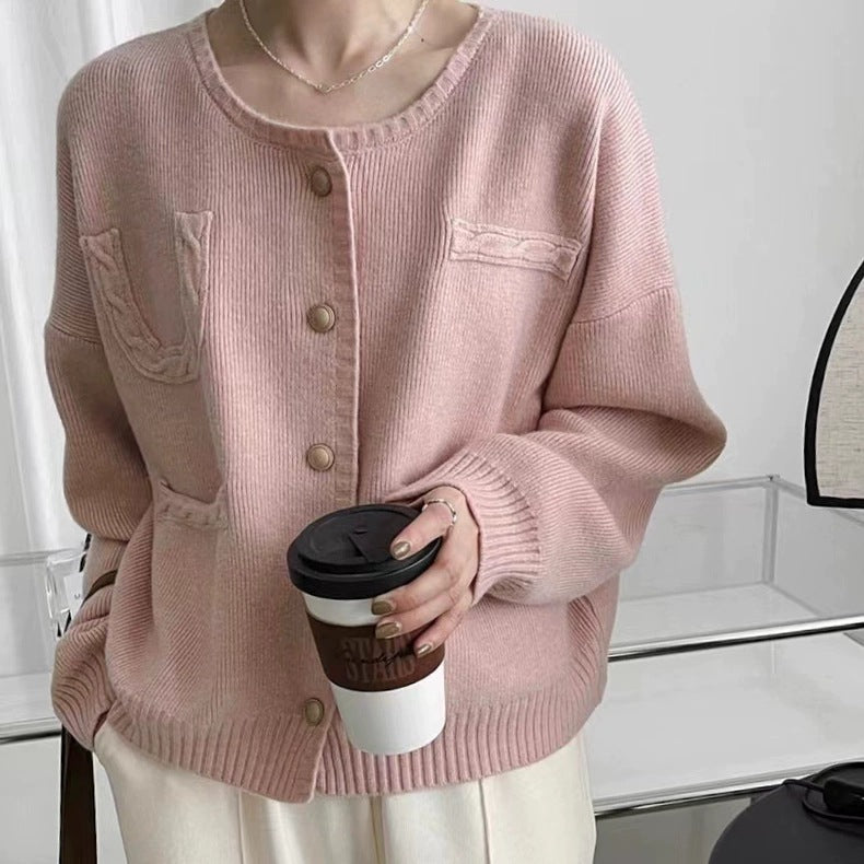 Cardigan Tricoté Coréen Femme