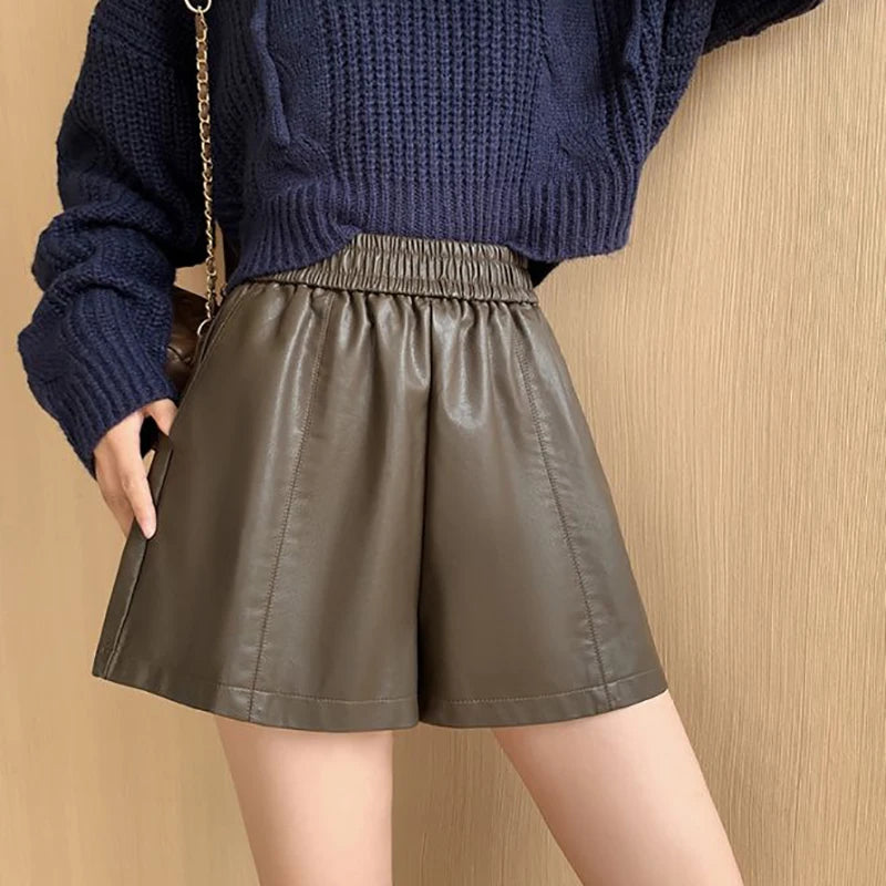 Korean Faux Leather Shorts