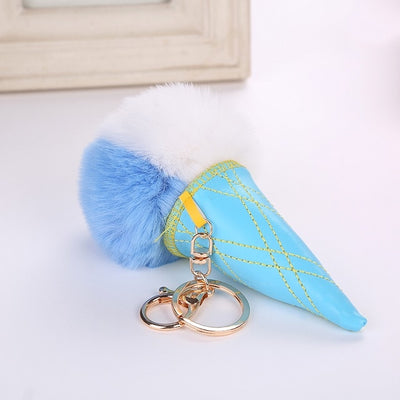 Korean Faux Fur Glazed Keychain