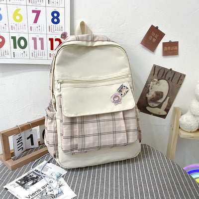 Korean Plaid School Backpack