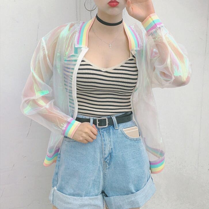 Korean Transparent Iridescent Jacket