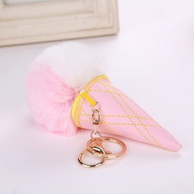 Korean Faux Fur Glazed Keychain