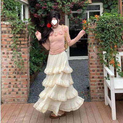 Korean High Waist Long Skirt