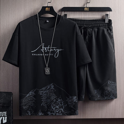 Korean Men's Shorts and T-Shirt Set