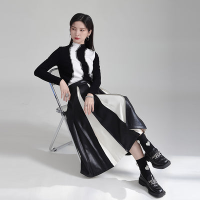 Korean Pleated Long Skirt