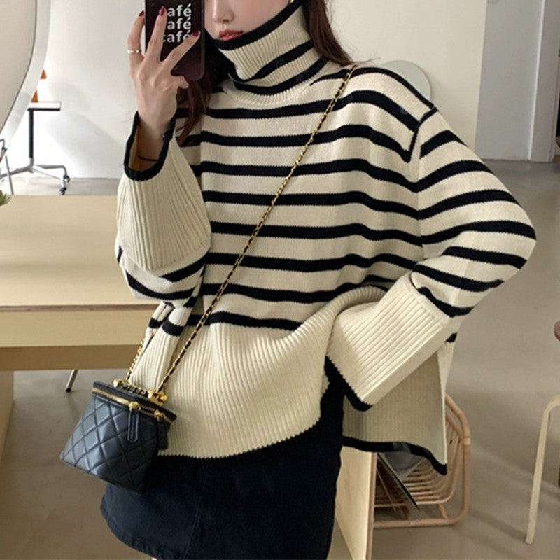 Korean Striped Oversized Sweater