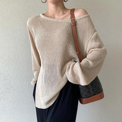 Koreanischer Off-Shoulder-Pullover