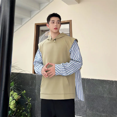 Koreanischer Patchwork-Hoodie