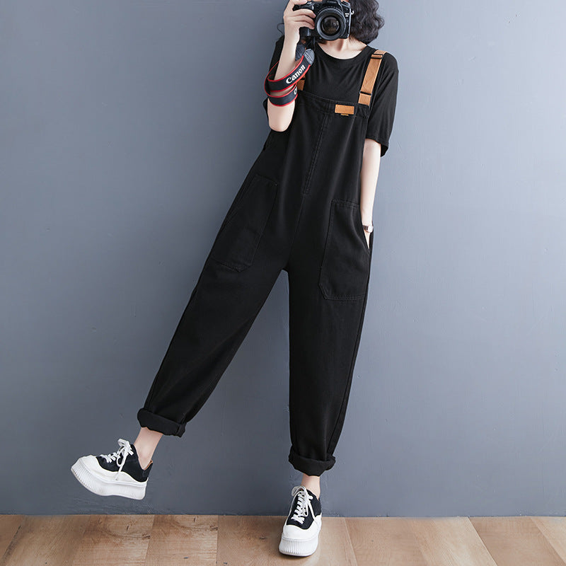 Korean Loose Denim Overalls