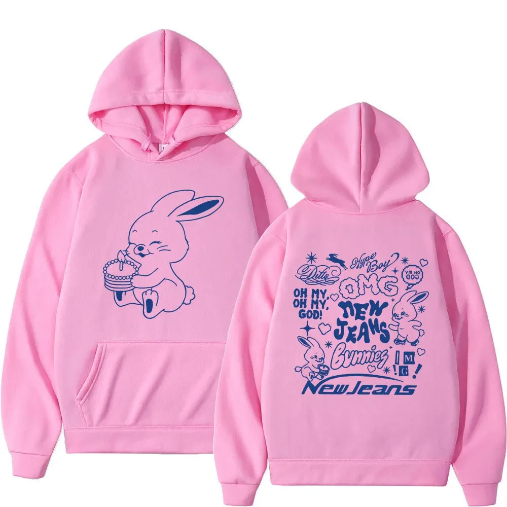 戦慄かなの 私物 CFIERCE Rabbit Hoodie NewJeans Fan-made] NewJeans 2023 BUNNIES CAMP Zippered Hoodie