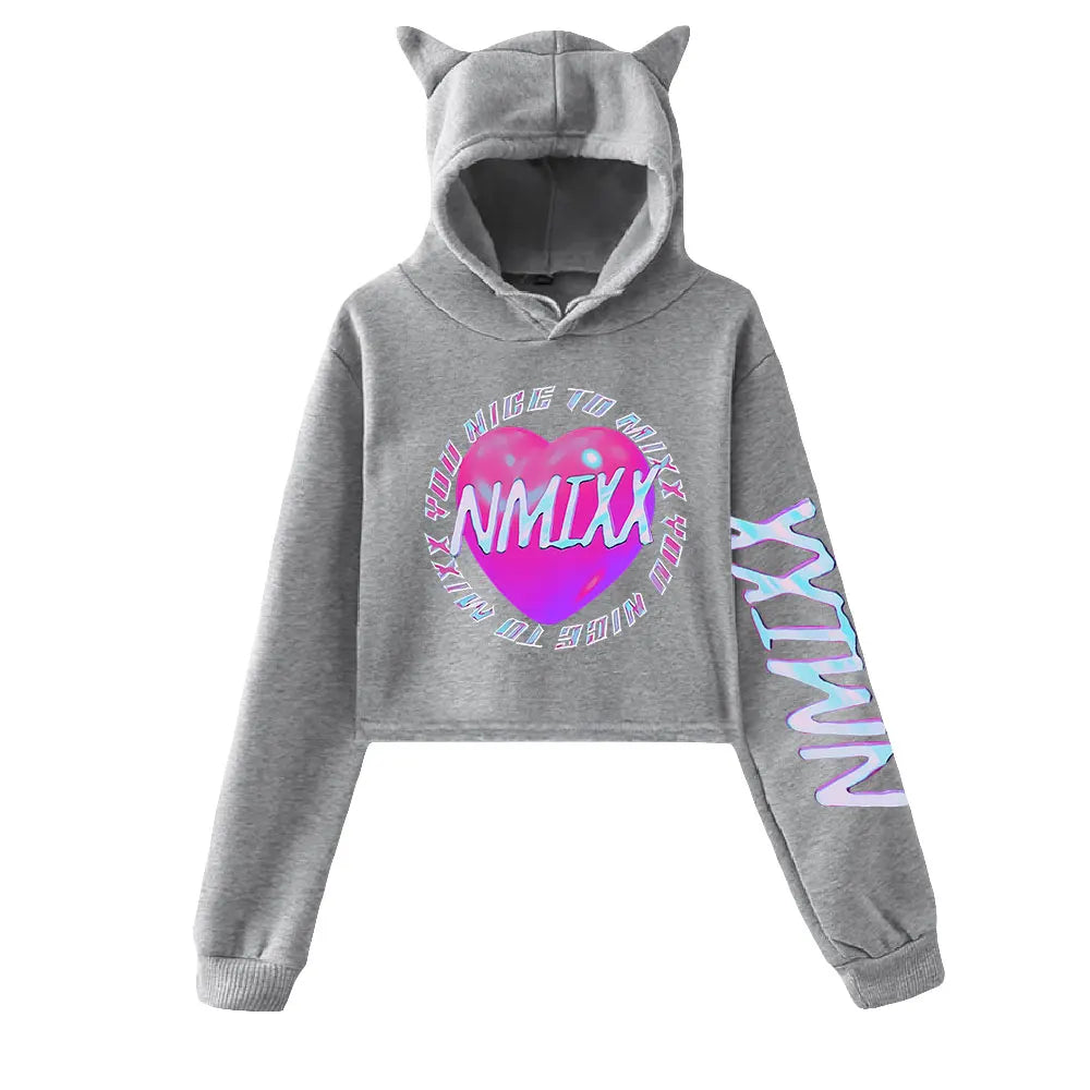 Hoodie Crop Top NMIXX | Koreanxwear – KoreanxWear