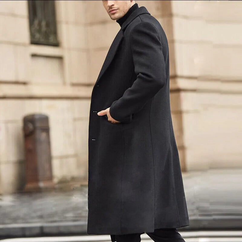 Korean long black coat clearance