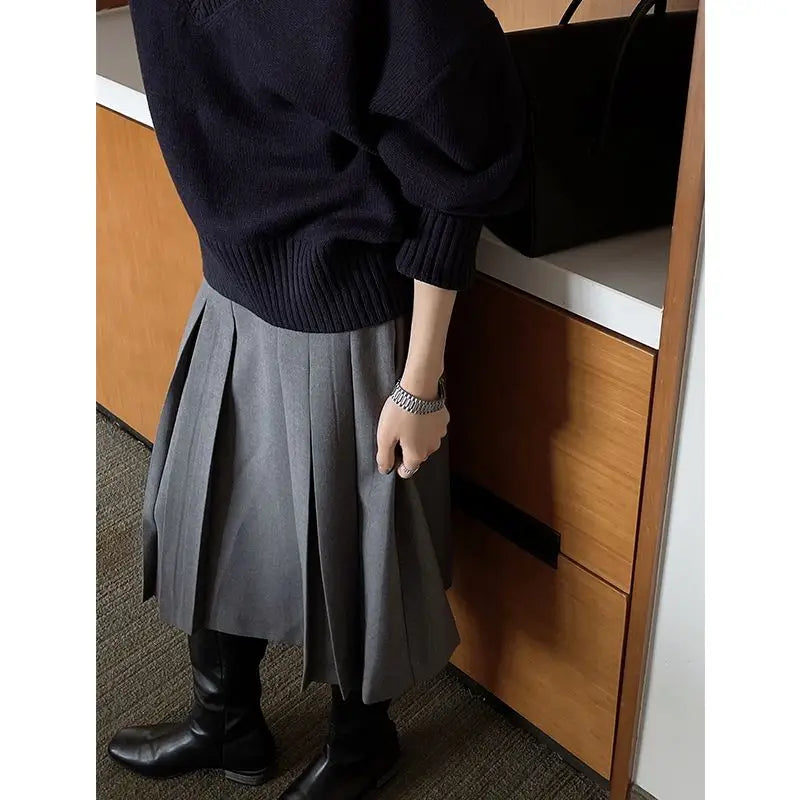 Suéter casual coreano vintage con cuello en V