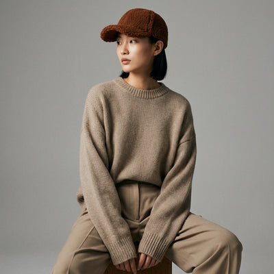 Casquette baseball femme Coréenne douce et chaude pour l'hiver. Disponible en marron, kaki, beige, rose et noir.