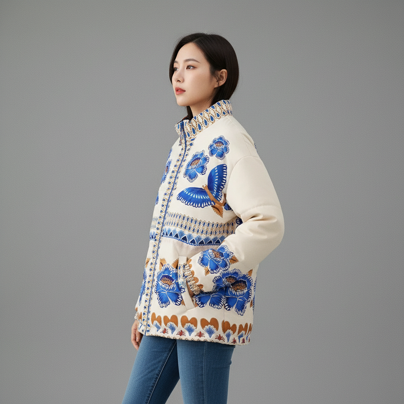 เสื้อแจ็คเก็ตวินเทจหนา สไตล์เกาหลี สำหรับผู้หญิง