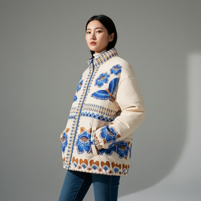 เสื้อแจ็คเก็ตวินเทจหนา สไตล์เกาหลี สำหรับผู้หญิง