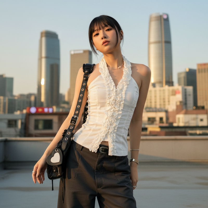 Kamisol Kardigan Wanita Korea