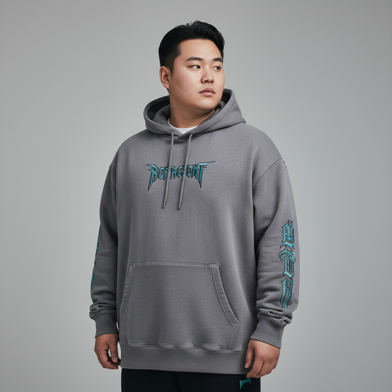 Baju Hoodie Bersulam Korea Lelaki