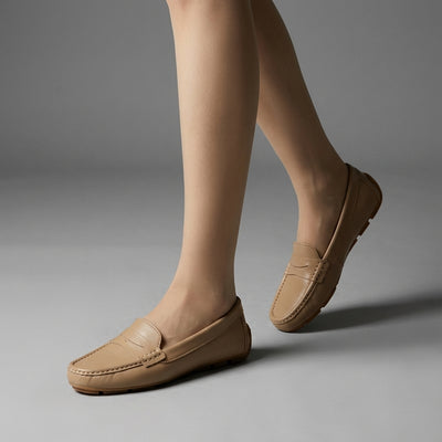 Chaussures plates coréennes femme en cuir véritable, décontractées et élégantes. Idéales pour un look moderne. - Taille 35