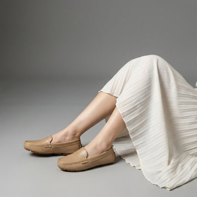 Chaussures plates coréennes femme en cuir véritable, décontractées et élégantes. Idéales pour un look moderne. - Taille 40