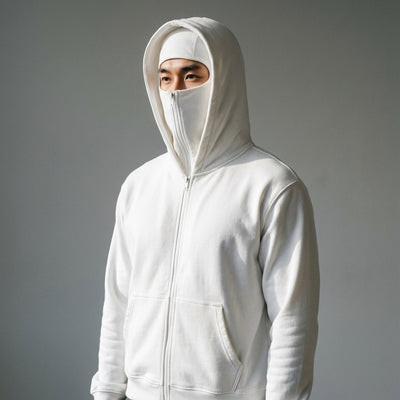 Sweat à capuche zippé noir pour homme - Style Coréen Koreanxwear - Taille M