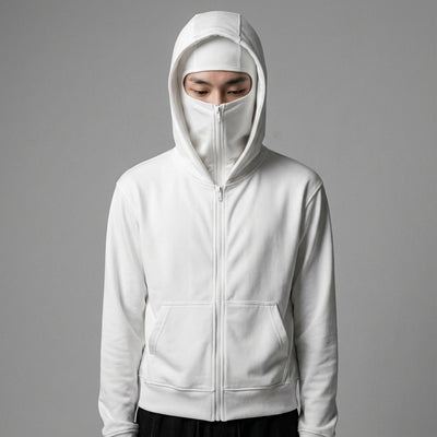 Sweat à capuche zippé noir pour homme - Style Coréen Koreanxwear - Taille S