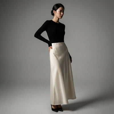 Jupe midi plissée taille haute pour femme - Mode Coréenne Koreanxwear - Taille XS