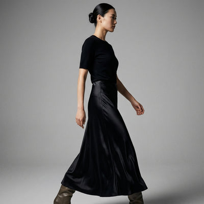 Jupe midi plissée taille haute pour femme - Mode Coréenne Koreanxwear - Taille M