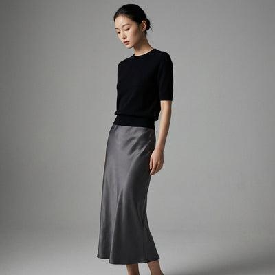 Jupe midi plissée taille haute pour femme - Mode Coréenne Koreanxwear - Taille XS