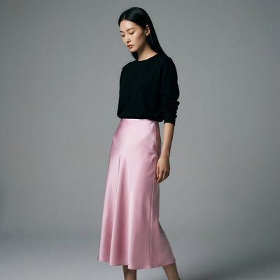 Jupe midi plissée taille haute pour femme - Mode Coréenne Koreanxwear - Taille M