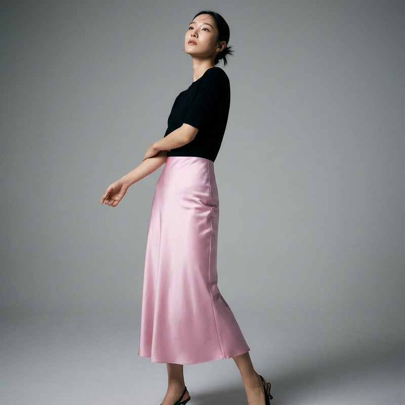 Jupe midi plissée taille haute pour femme - Mode Coréenne Koreanxwear - Taille S