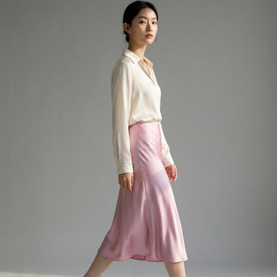 Jupe midi plissée taille haute pour femme - Mode Coréenne Koreanxwear - Taille XS