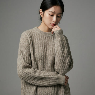 Pull homme coréen ample col rond couleur unie - Mode Coréenne Koreanxwear - Taille S