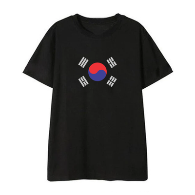 T Shirt Drapeau Corée du Sud noir