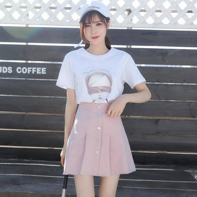 Jupe Mode Coréenne Rose