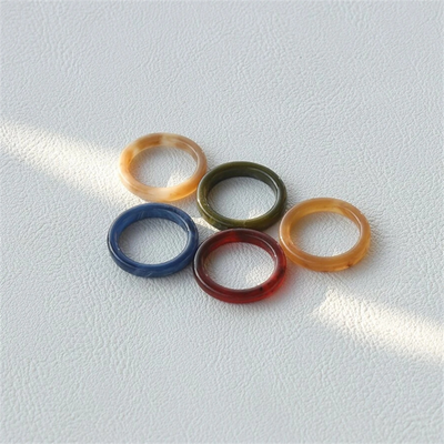Lot de 5 bagues colorées transparentes - KoreanxWear