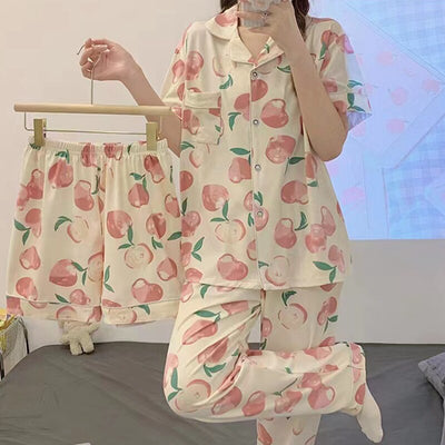 Pyjama 3 pièces à motif - KoreanxWear