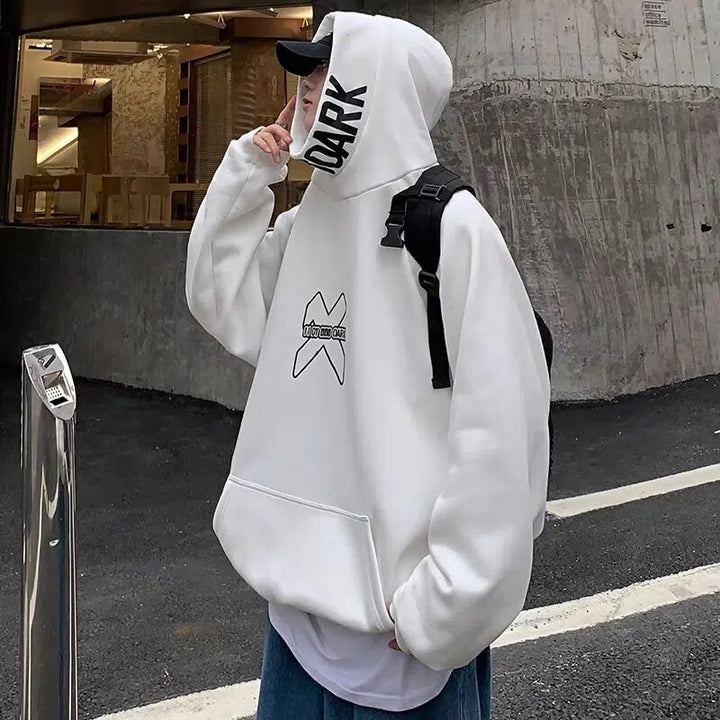 Aesthetic Korean Boy Hoodie Dark Grey Y2K Hoodie: Korean Fashion