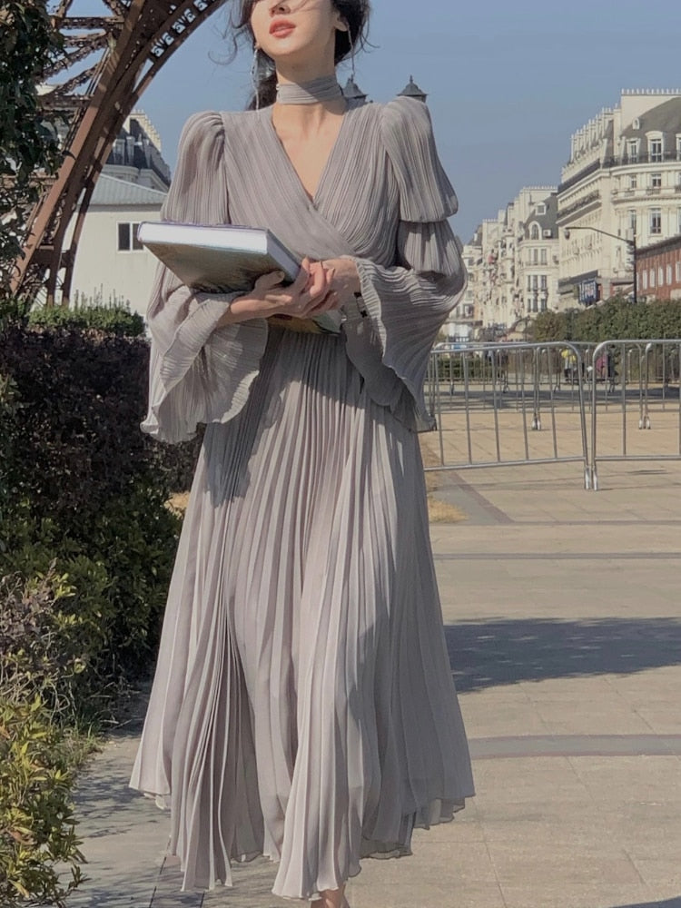 grey korean dress Vintage Silk ZARA NWT WOMAN SS25 Perfect for cultural celebrations feature_Celebrity Dresses Color:Misty Rose/Sand/Ivory