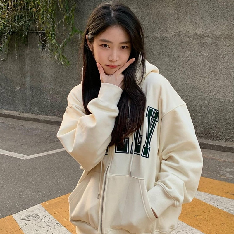 Korean zip sweatshirt